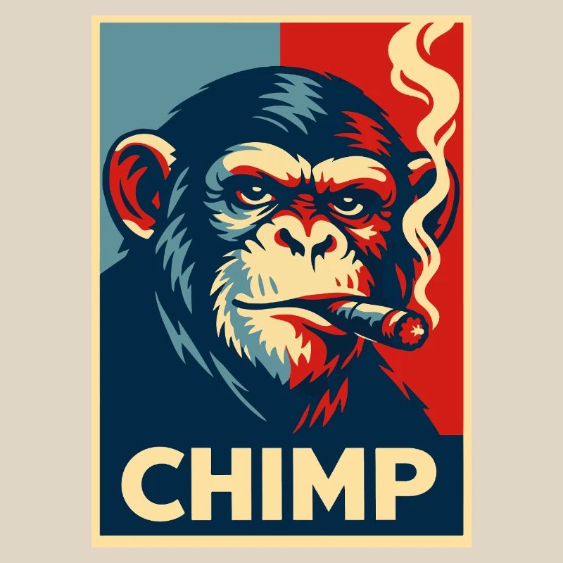 Retro Chimp Cigar Poster