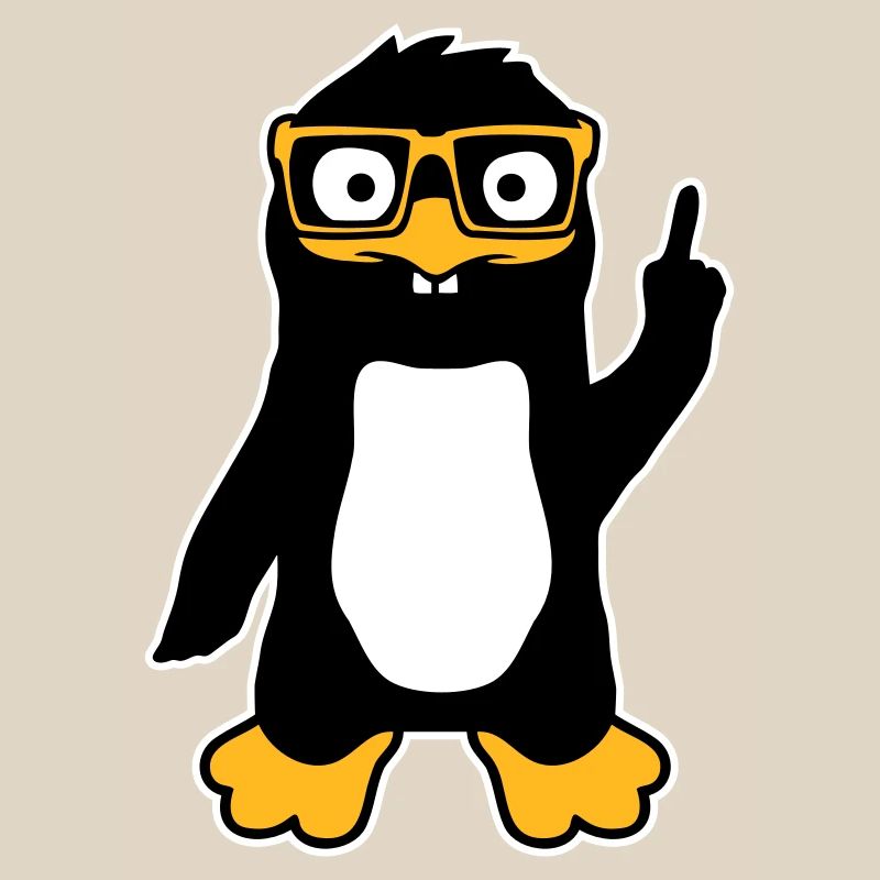 Pinguin Nerd Brille Zeigefinger Selbstgefällig Lus