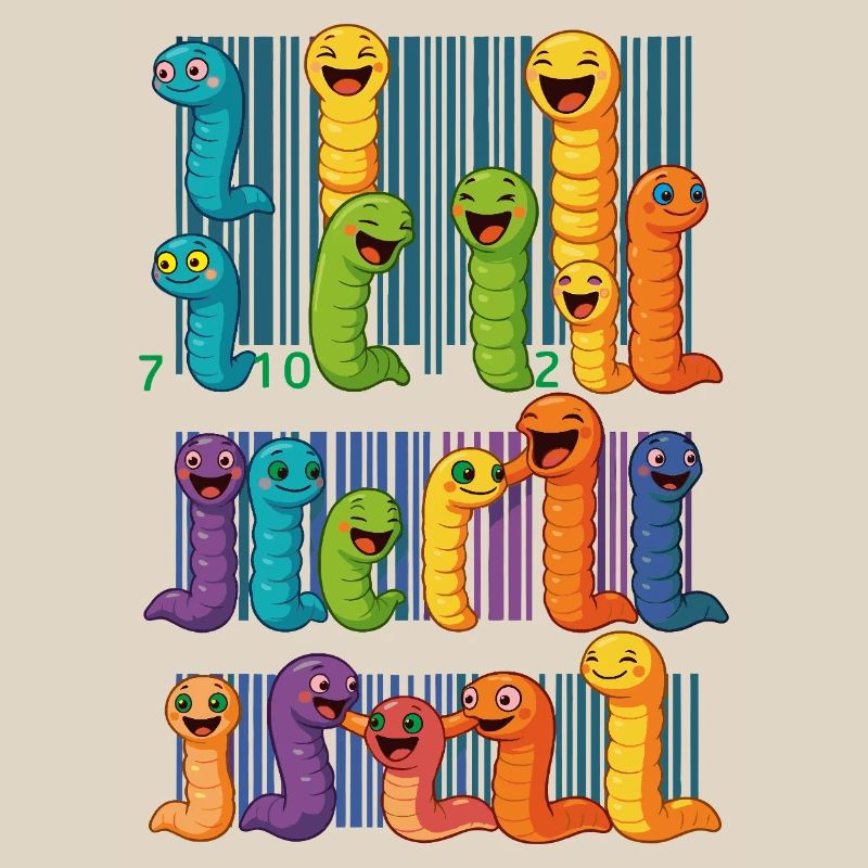 Bunte Wurm-Barcode-Kollektion