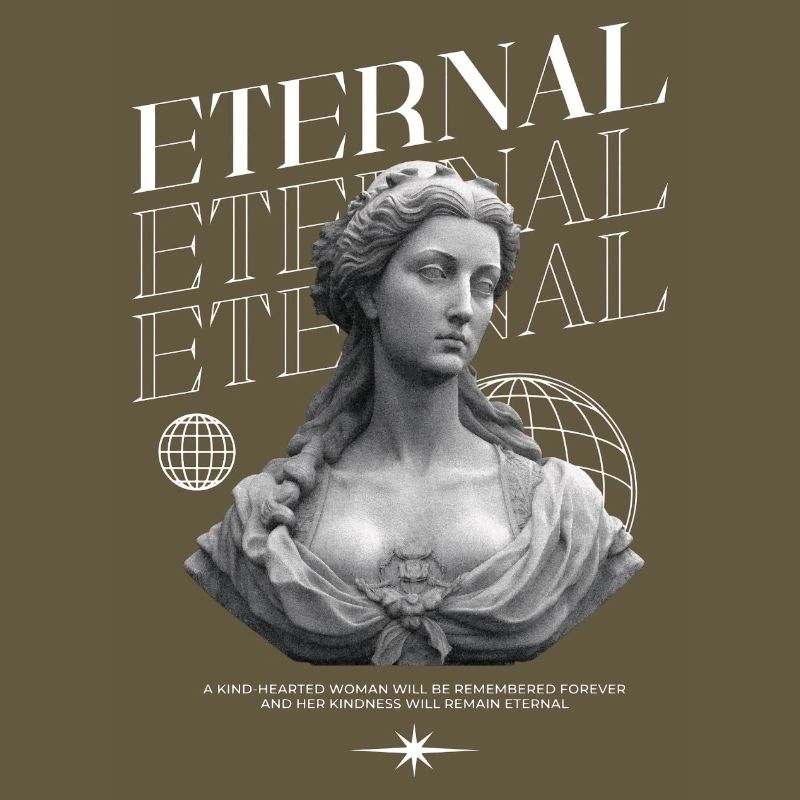 Bonté éternelle : Statue, collage globe