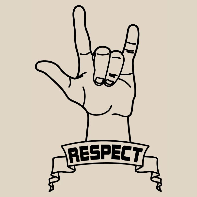 Hand gesture respect with text RESPECT