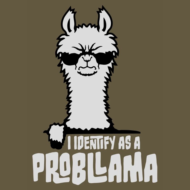 I Identify As A Probllama Cool Lama Problem Spruch