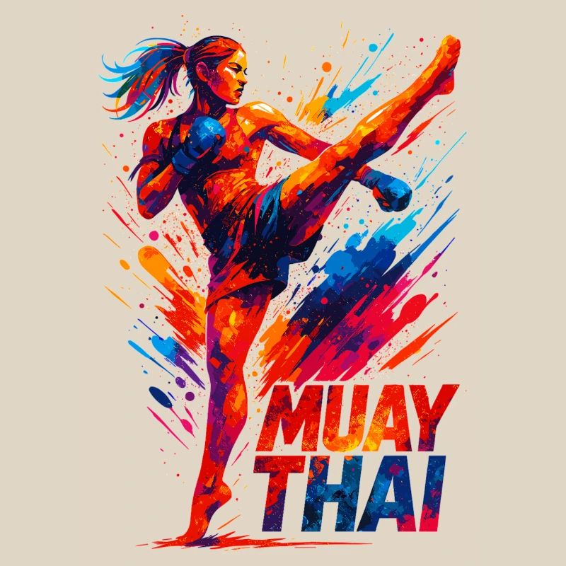 Muay Thai Kick: Abstract Boxer Graphic Gift