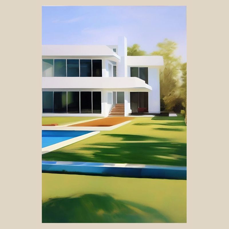 Weiße Villa mit Pool