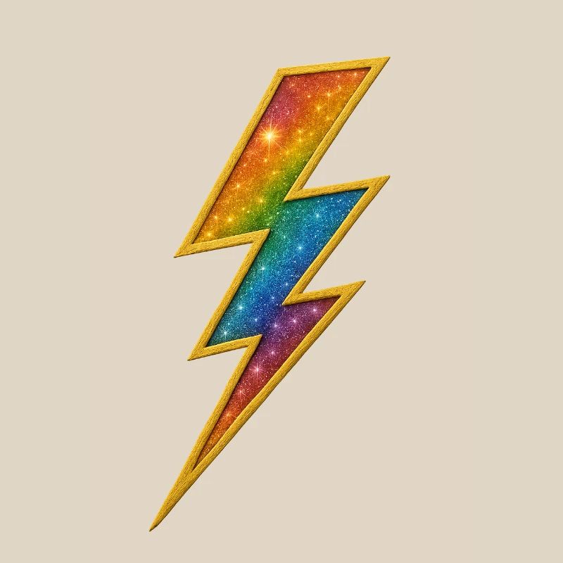 Rainbow Lightning with Gold Frame