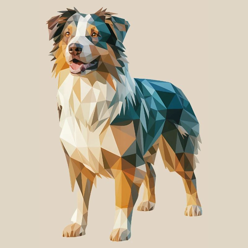 Australian Shepherd - Cooles Low Poly Logo