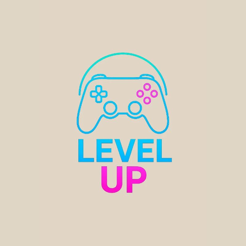 Level Up Neon Controller Graphics