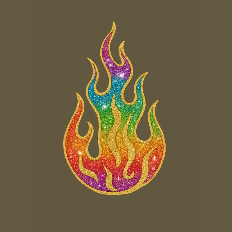 Fire | Rainbow Flame Glitter Splendor