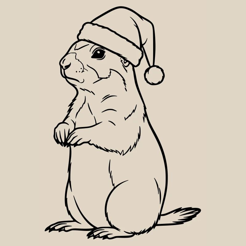 Suricate de Noël avec chapeau – Style mignon
