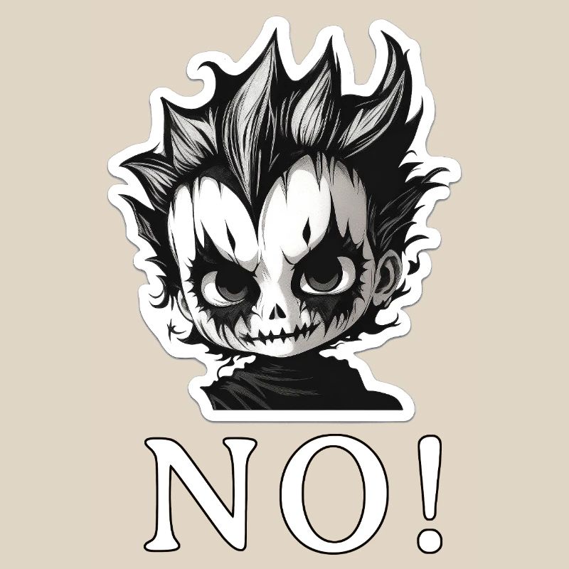 Punk Schädel Mohawk NO - NEIN