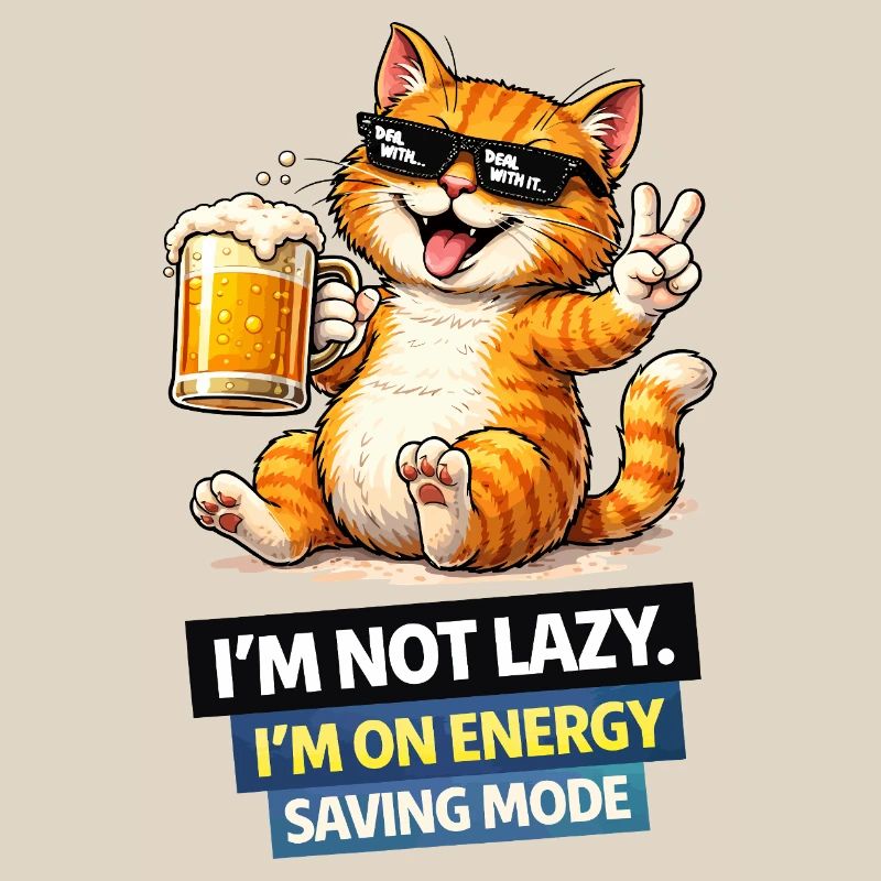 Energy Saving Cat Not Lazy