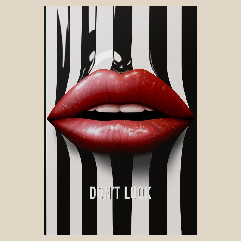 Don't Look Lips Statement Design