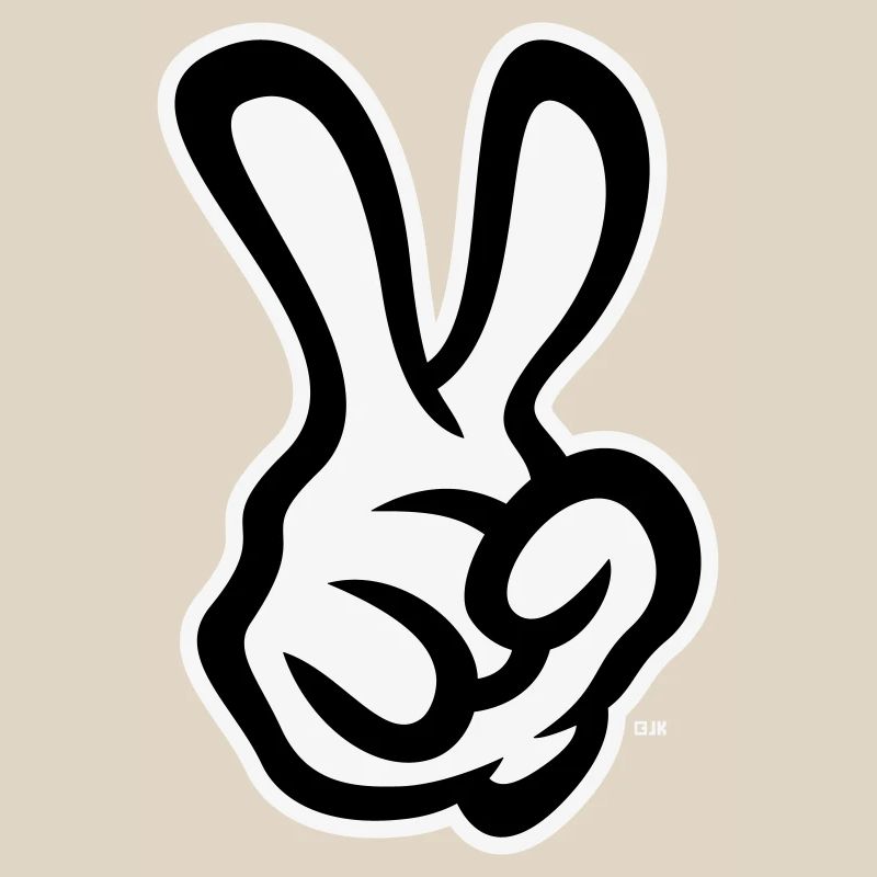 Victory Handzeichen (Rechte Hand / NEG / 2C)