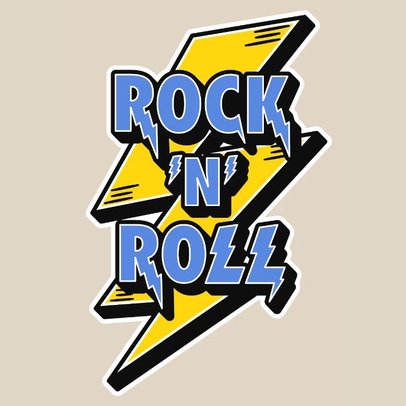 Rock'n'Roll-Logo mit Blitz
