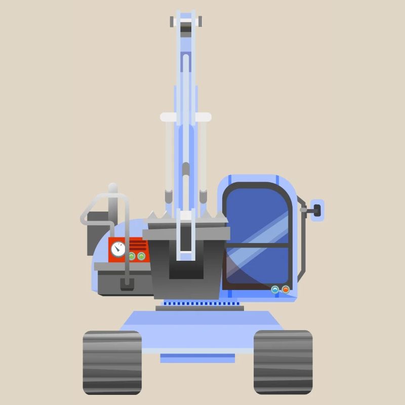 Blue excavator