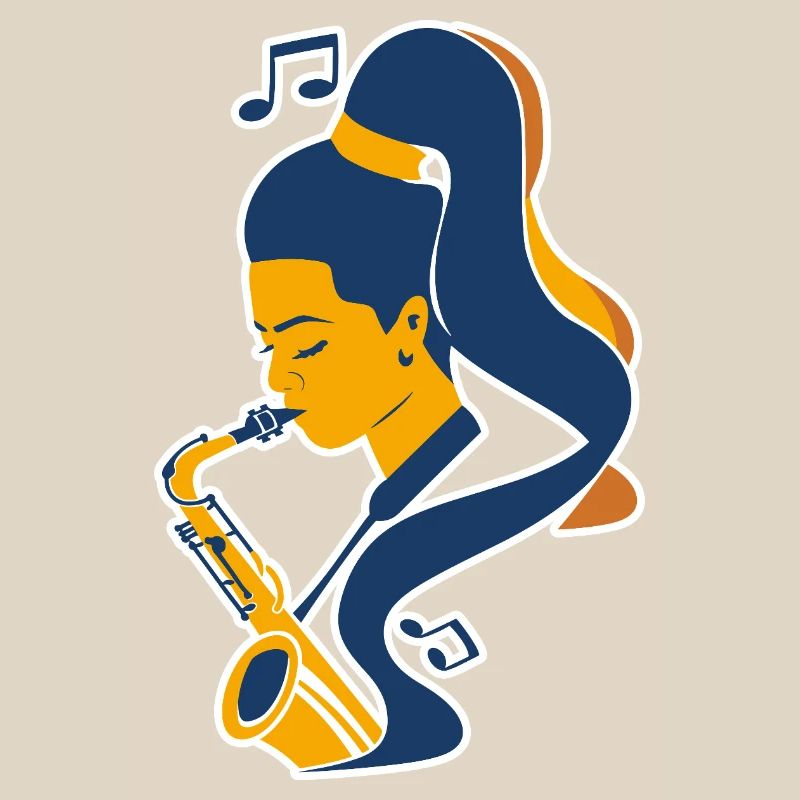 Saxophone Player Comic Look