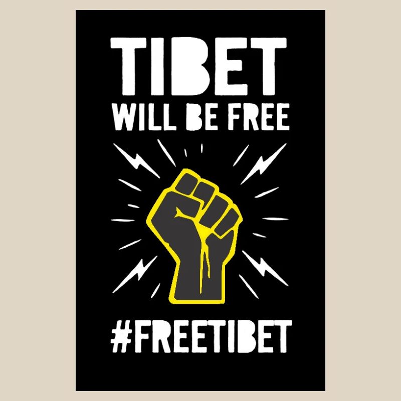 Tibet wird frei sein. Protest-Design.