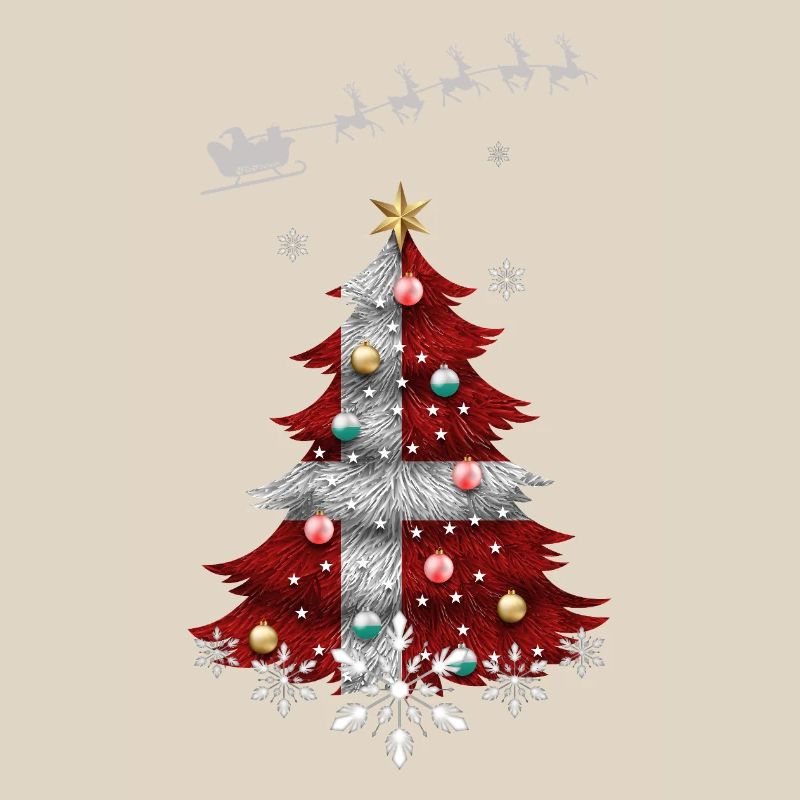 Sapin de Noël avec drapeau du Danemark