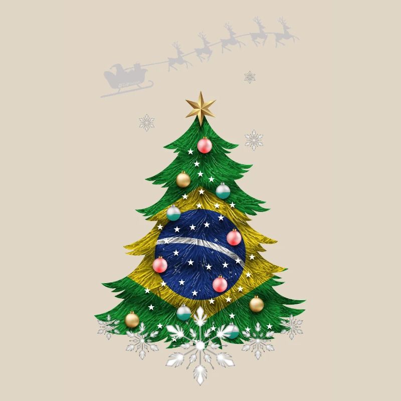Sapin de Noël avec drapeau du Brésil