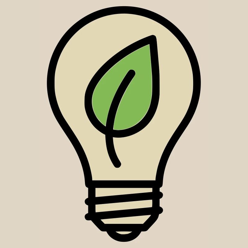 Light Bulb Leaf Eco Idea