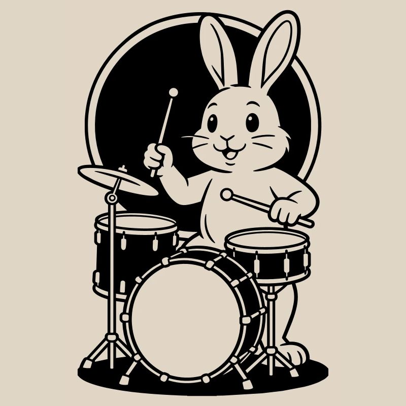 hare on drum kit
