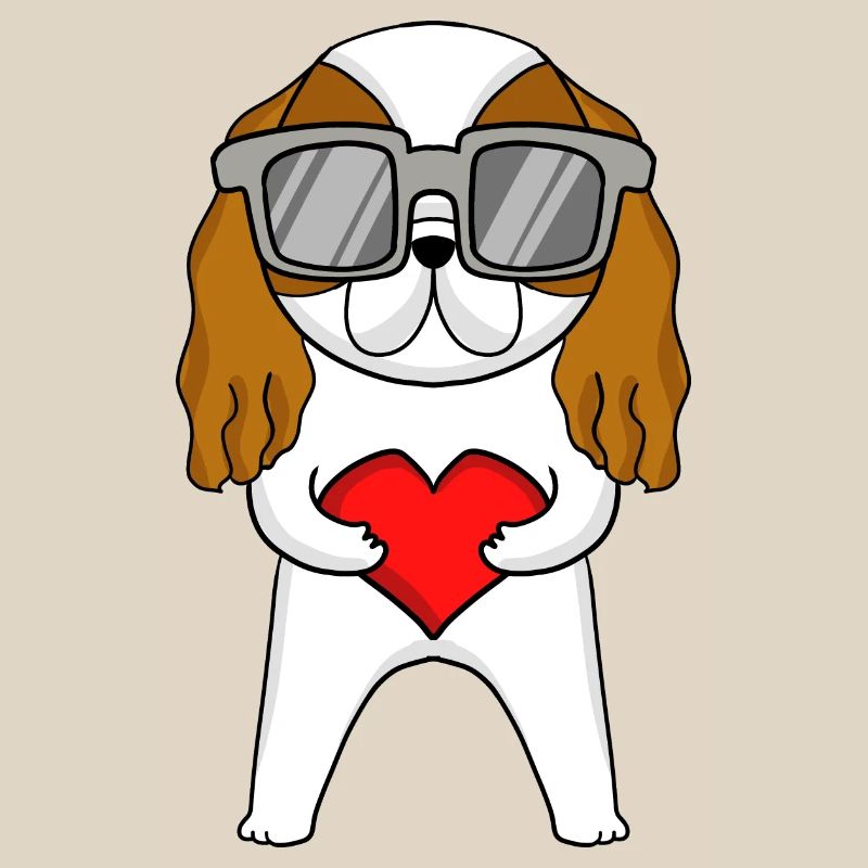 Cavalier King Charles Spaniel mit Sonnenbrille