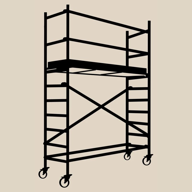Scaffolding with wheels – shadow image