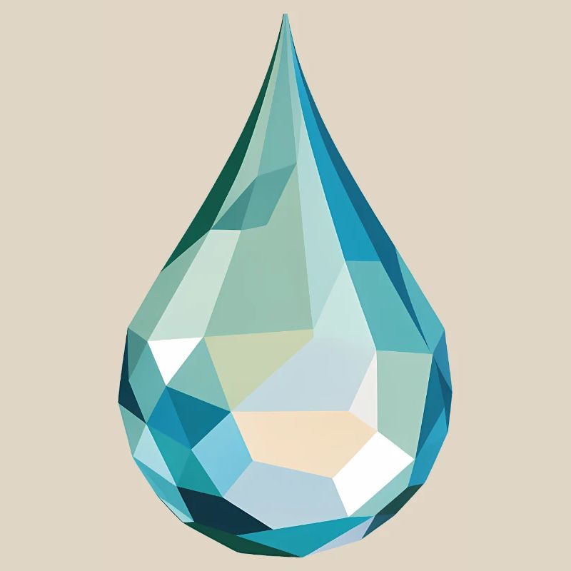 Wassertropfen - Cooles Low Poly Logo