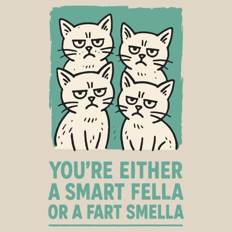 Schlauer Kerl oder Smella Katzen Meme Humor