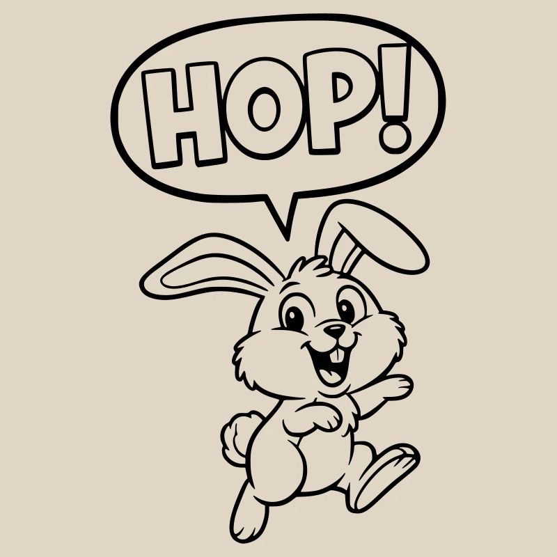 HOP! Bunny Jumping Outline Comic