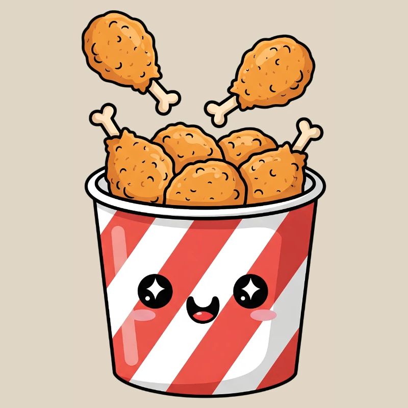 Kawaii-Brathähnchen-Eimer