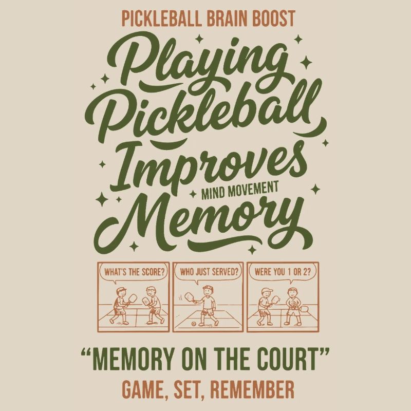 Pickleball Player Playing Pickle Ball Memory On