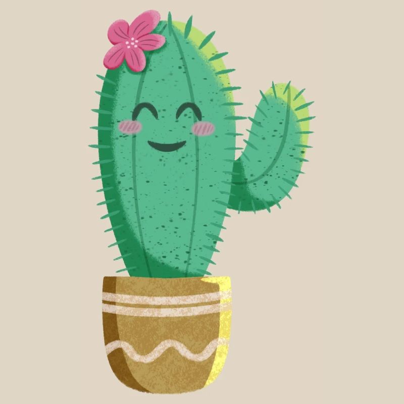 Cactus mignon avec fleur