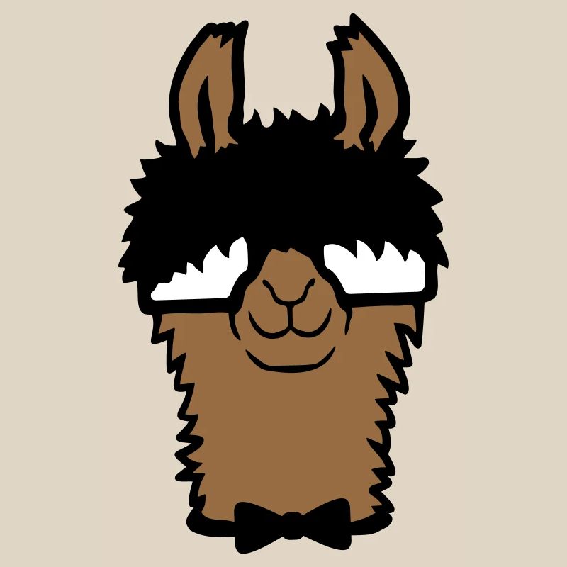 Llama Nerd Geek Hornglasses Bow Tie Funny Alpaca Cute