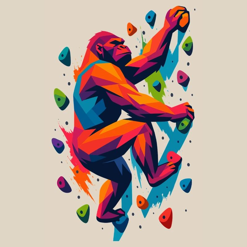 Bouldering Climbing Power Gorilla Silverback Strong