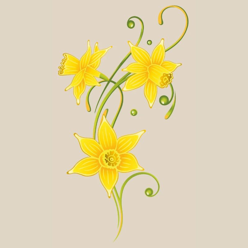 Filigree Daffodils Flowers. Spring, Easter.