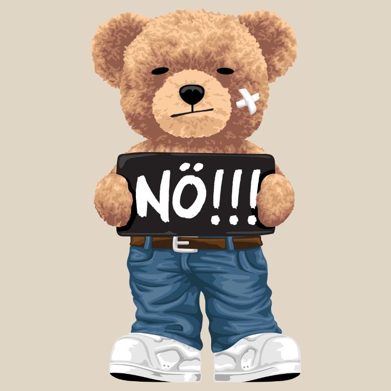 Nope with Teddy Bear funny comic for naysayers