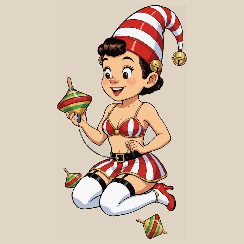 Leprechaun-Mädchen mit Kreisel