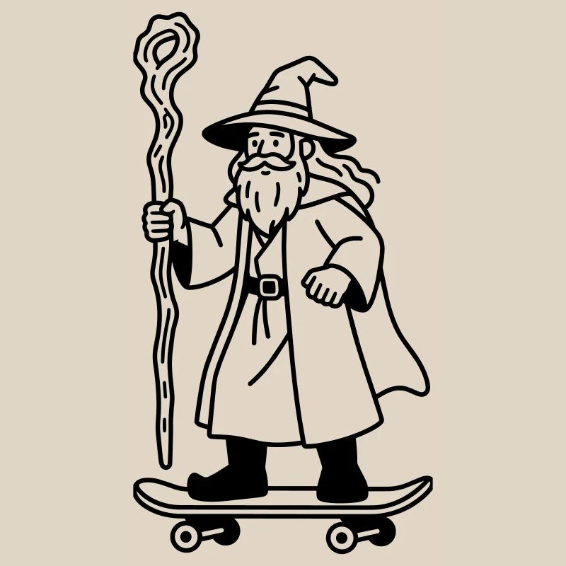 Wizard sur skateboard