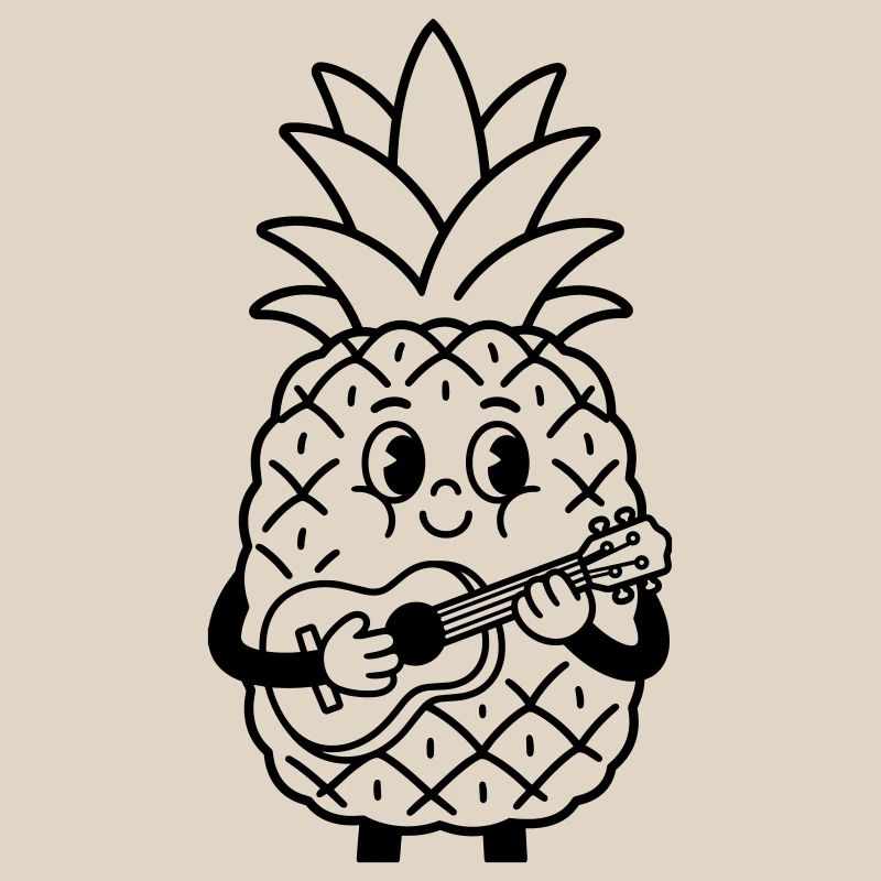 pineapple with ukulele