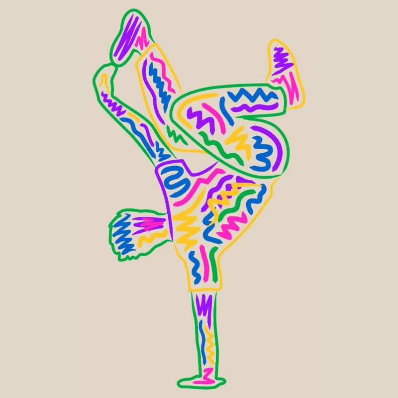 Breakdancing Breakdancer Colorful Boys Breakdance