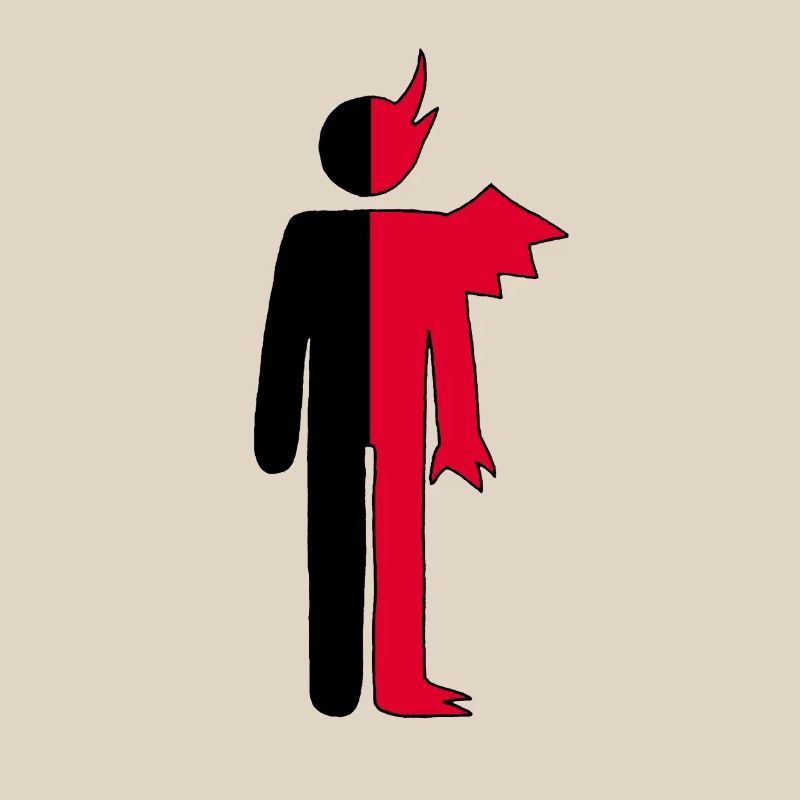 Mann oder Dämon Piktogramm