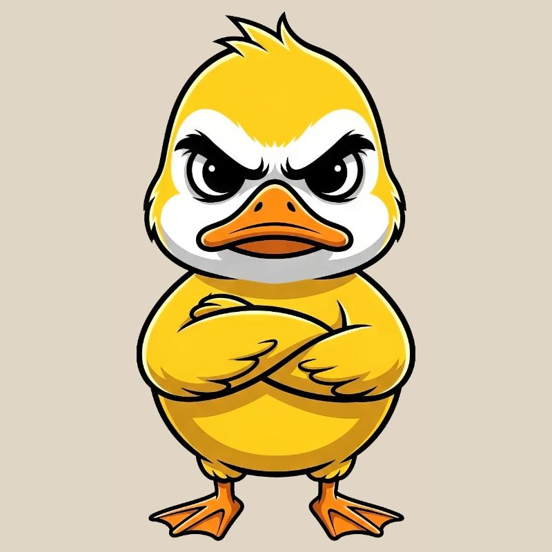 Grumpy Duck Cartoon Annoyed Grumpy Sour