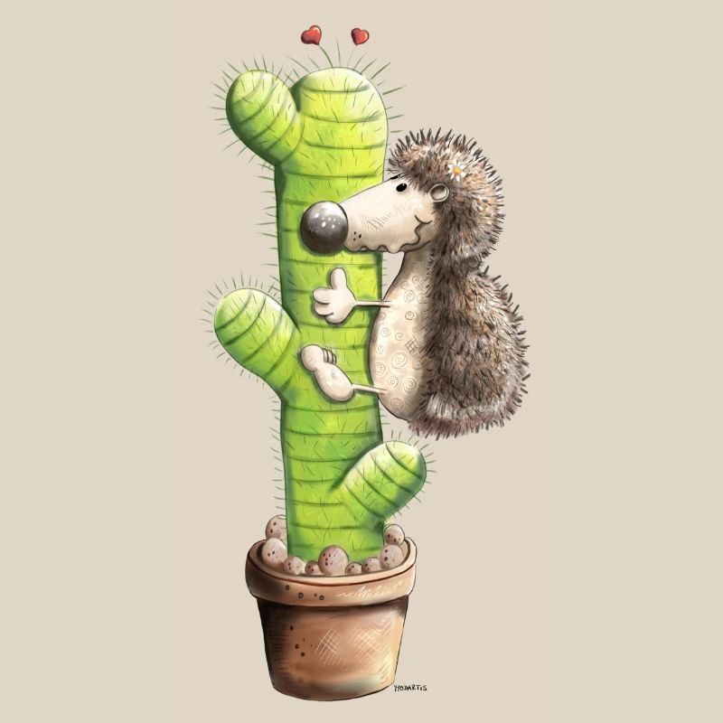 Hérisson et cactus