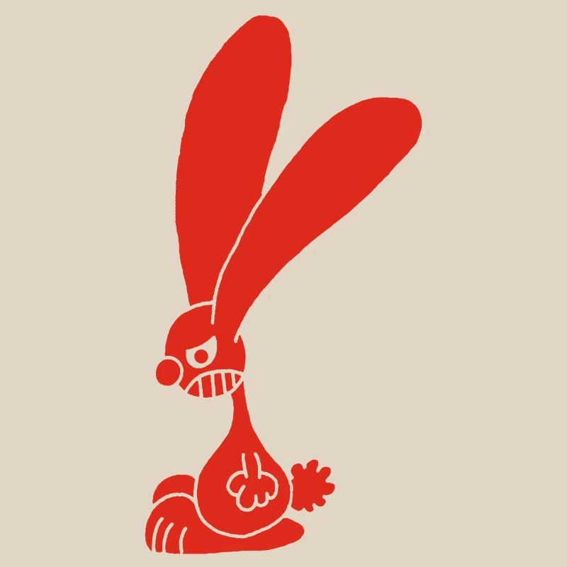 Grumpy red rabbit
