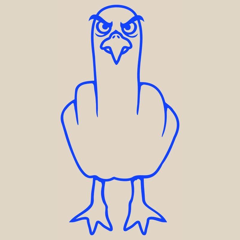 Möwe Mittelfinger Beleidigung Stinkefinger frech
