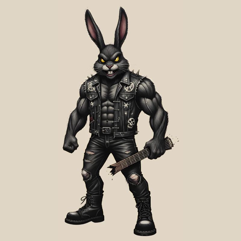 Heavy Metal Easter Bunny Rocker Easter Hardcore Bunny
