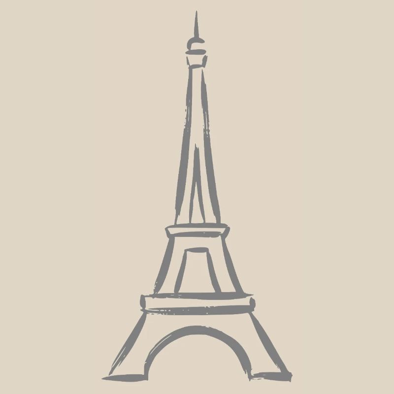 Minimalist Eiffel Tower Sketch