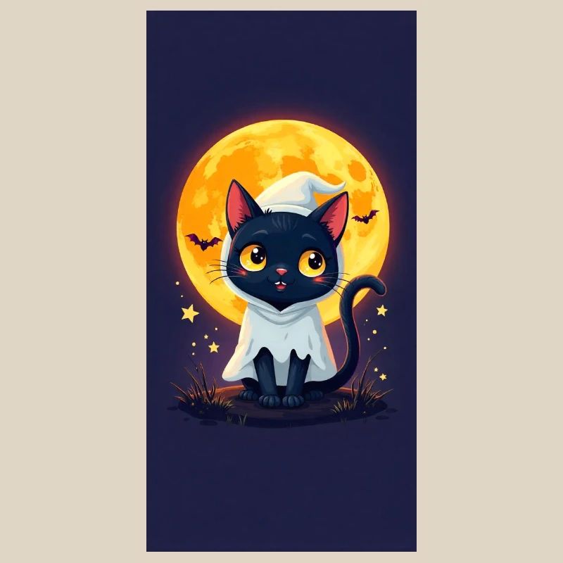 Moonlight Cat in Ghost Cloak