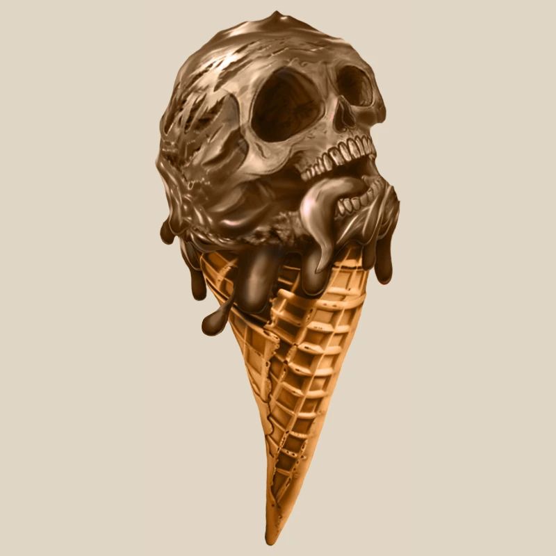 Softeis mit ätherischem Totenkopf